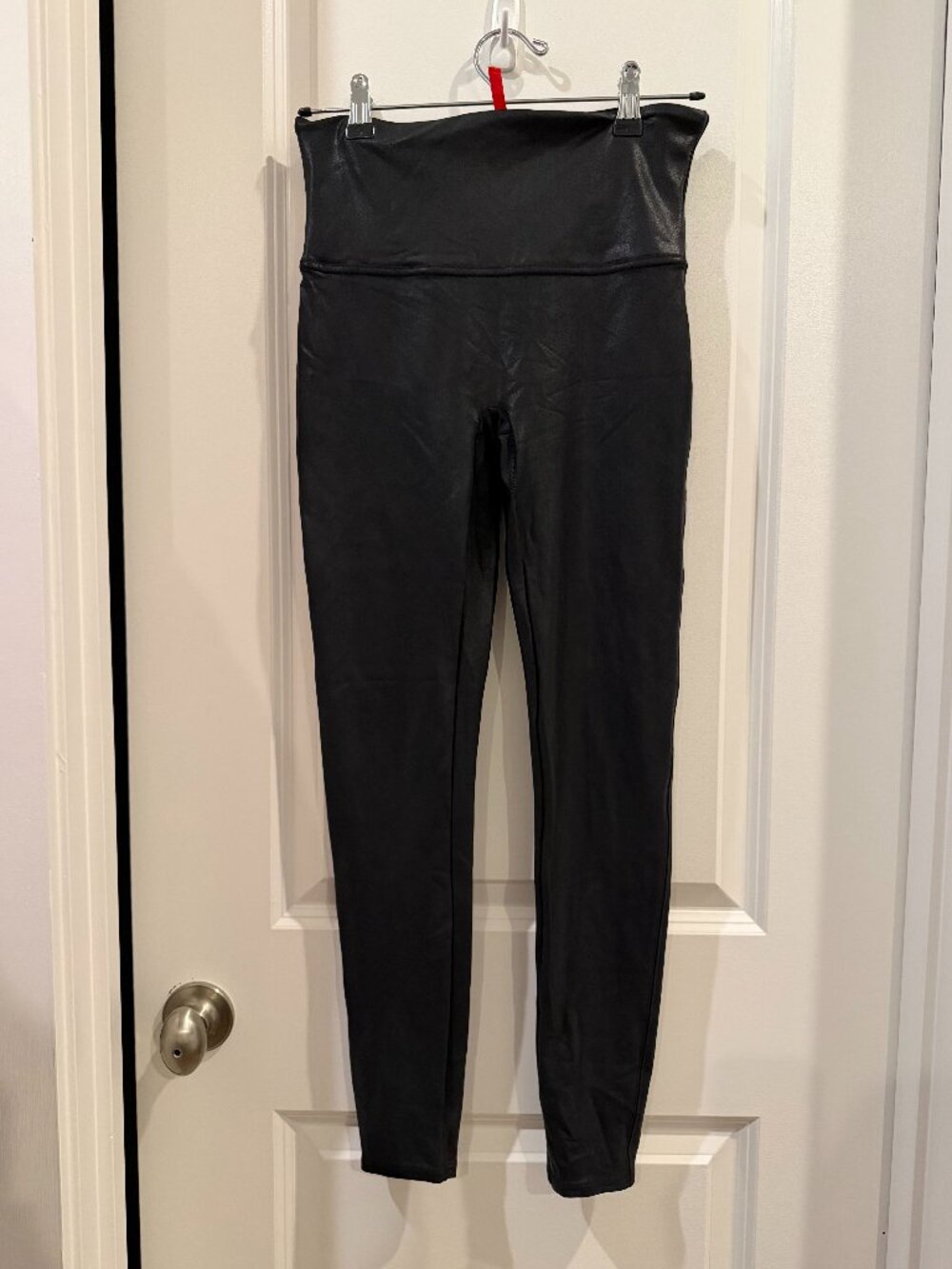 Like New SPANX Faux Leather Leggings Black Large
